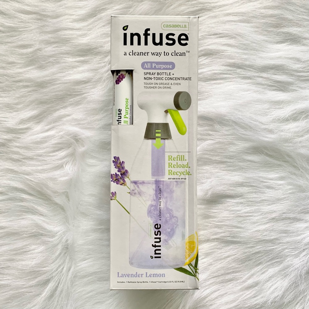 Casabella Infuse Refillable Spray Bottle Cleaning Kit Lavender Lemon - Picture 6 of 6